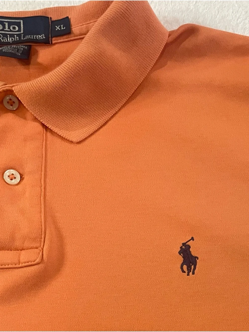 Ralph Lauren Orange Polo with Navy Pony